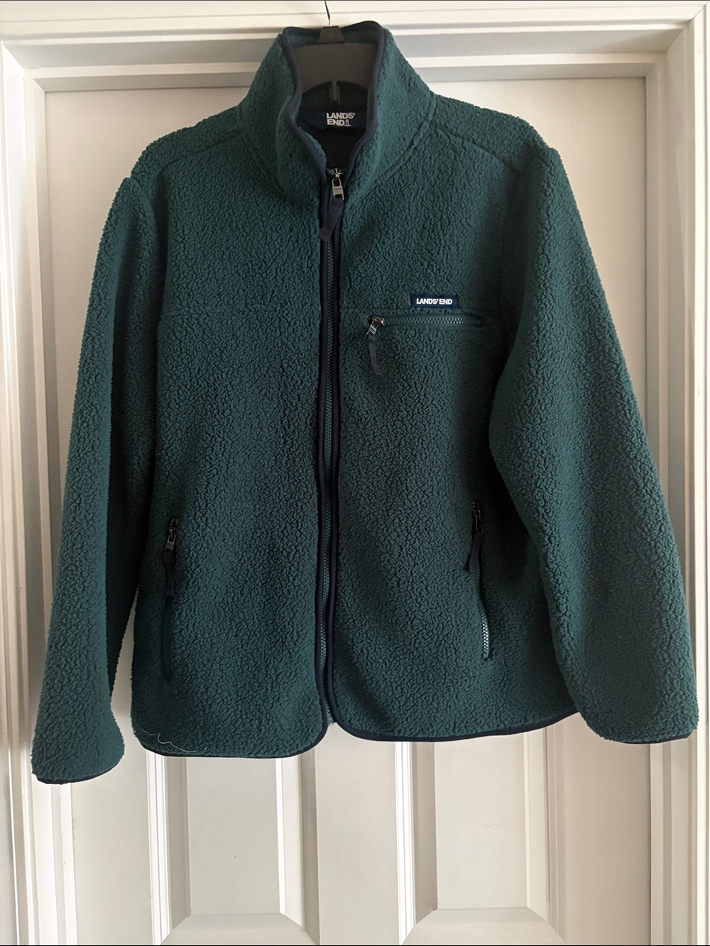 Lands End Sherpa Full Zip Fleece Jacket Size Large NWT